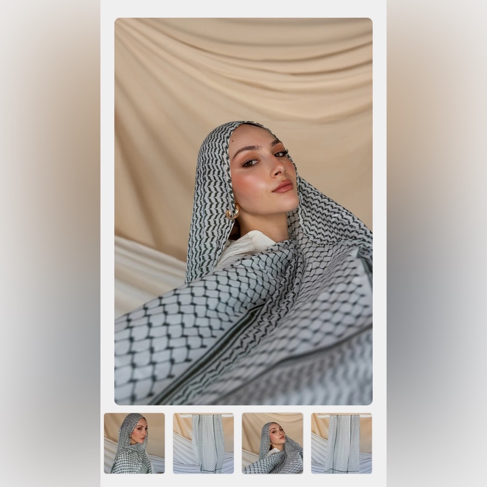 Vela Kuffiyeh Hijab/Scarf in Green- MINI